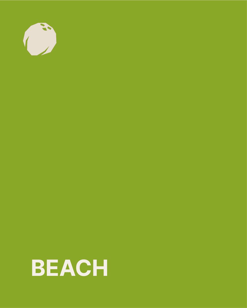 Etiket Beach in groen